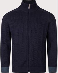 Paul Smith - Cable Knit Zip Through Cardigan - Lyst