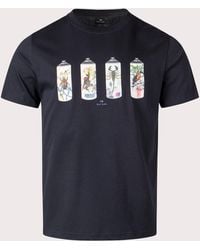 Paul Smith - Animal &#039;Spray Cans&#039; Print T-Shirt - Lyst