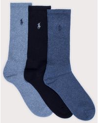 Polo Ralph Lauren - Three Pack Of Stretch Crew Socks - Lyst