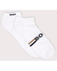 BOSS - 2 Pack Plush Iconic Ankle Socks - Lyst