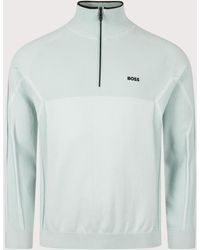 BOSS - Regular Fit Hydro Quarter Zip Knit Jumper - Lyst