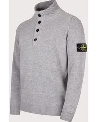 Stone Island - Lambswool Button Up Jumper - Lyst