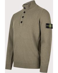Stone Island - Lambswool Button Up Jumper - Lyst