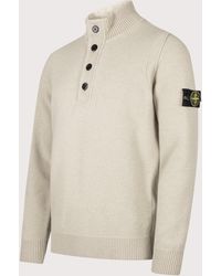 Stone Island - Lambswool Button Up Jumper - Lyst