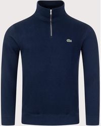 Lacoste - Quarter Zip Croc Logo Sweatshirt - Lyst