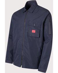 HUGO - Relaxed Fit Emmond Zip Through Overshirt - Lyst