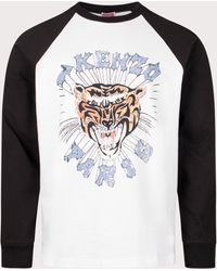 KENZO - Long Sleeve Varsity Tiger Print T-shirt - Lyst