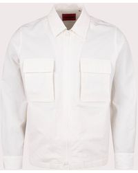 HUGO - Oversized Eselio Zip Overshirt - Lyst