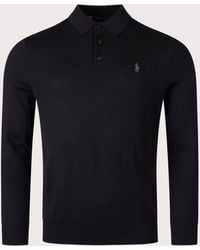 Polo Ralph Lauren - 100% Wool Knitted Long Sleeve Polo Shirt - Lyst
