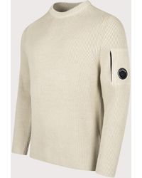 C.P. Company - Full Rib Cotton Crewneck Lens Jumper - Lyst
