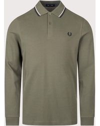 Fred Perry - Regular Fit Long Sleeve Twin Tipped Polo Shirt - Lyst