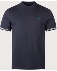 Fred Perry - Regular Fit Jacquard Cuff T-Shirt - Lyst