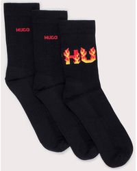 HUGO - 3pack Rib Flame Socks - Lyst