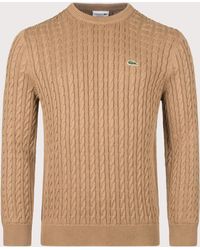 Lacoste - Regular Fit Cable Knitted Jumper - Lyst