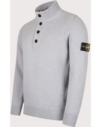 Stone Island - Lambswool Button Up Jumper - Lyst