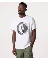 Versace - Large New V Emblem Logo T-shirt - Lyst