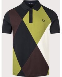 Fred Perry - Regular Fit Offset Argyle Cut And Sew Polo Shirt - Lyst