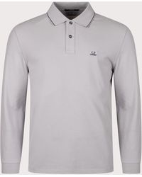 C.P. Company - Stretch Piquet Long Sleeve Polo Shirt - Lyst
