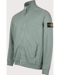 Stone Island - Brushed Cotton Zip Through Track Top - Lyst
