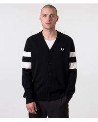 Fred Perry - Tipped Sleeve Cardigan - Lyst
