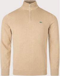 Lacoste - Regular Fit Quarter Zip Knit Jumper - Lyst