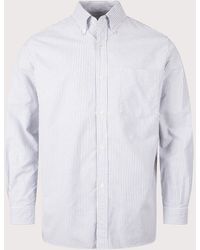 Nanamica - Relaxed Fit Button Down Stripe Wind Shirt - Lyst