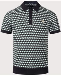 Fred Perry - Regular Fit Geometric Knitted Polo Shirt - Lyst