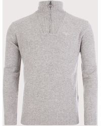 Barbour - Essential Lambswool Quarter Zip Jumper - Lyst