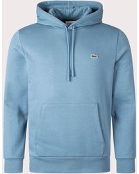 Lacoste - Relaxed Fit Brushed Cotton Fleece Hoodie - Lyst