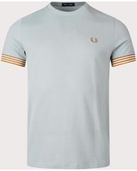 Fred Perry - Striped Cuff T-shirt - Lyst
