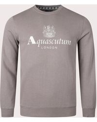 Aquascutum - Active Small Logo Crew Neck Sweatshirt - Lyst