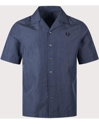 Fred Perry - Relaxed Fit Linen Blend Revere Collar Shirt - Lyst