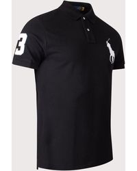 Polo Ralph Lauren Custom Slim Fit Big Pony Mesh Polo Shirt in Blue for ...
