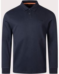 BOSS - Regular Fit Pe Interlock Long Sleeve Polo Shirt - Lyst
