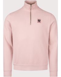 Belstaff - Reg Fit Quarter Zip Sweatshirt - Lyst