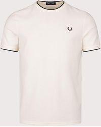 Fred Perry - Regular Fit Trim Detail Crepe Piqué T-Shirt - Lyst