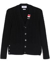 Thom Browne - Cable-Knit Virgin-Wool Cardigan - Lyst