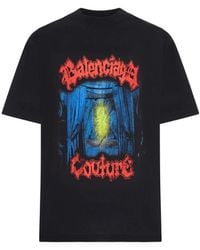 Balenciaga - Printed Cotton T-Shirt - Lyst