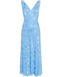 RIXO London - Sandrine V-Neck Midi Dress - Lyst