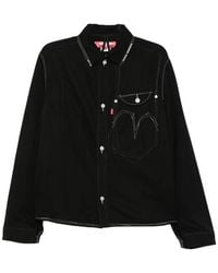 Junya Watanabe - X Levi's Contrast-Stitch Logo-Print Shirt Jacket - Lyst