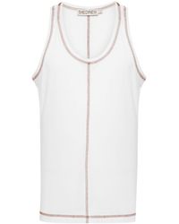 Siedres - Contrast-Stitching Ribbed Tank Top - Lyst