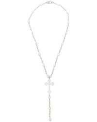 DARKAI - Pearls Rosary Beaded Cross Necklace - Lyst