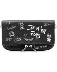 Zadig & Voltaire - Mini Rock Graffiti-Print Clutch Bag - Lyst