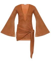 Oséree - Lumiére Pareo Lurex-Thread Knotted Mini Dress - Lyst