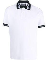 Versace - Logo-Trim Cotton Polo Shirt - Lyst