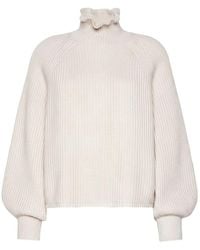 Max Mara - Ruffled-Trim Ribbed-Knit Sweater - Lyst