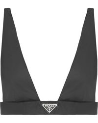 Prada Re-nylon Logo-plaque Bralette - Black