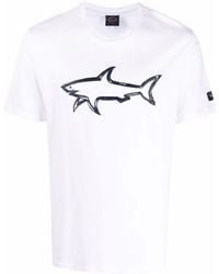 Paul & Shark - Logo-Print Cotton T-Shirt - Lyst