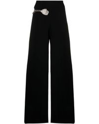 Nafsika Skourti - The Eden Crystal-Embellished Wide-Leg Trousers - Lyst