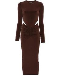 ANDAMANE - Heloise Cut-Out Ruched Midi Dress - Lyst